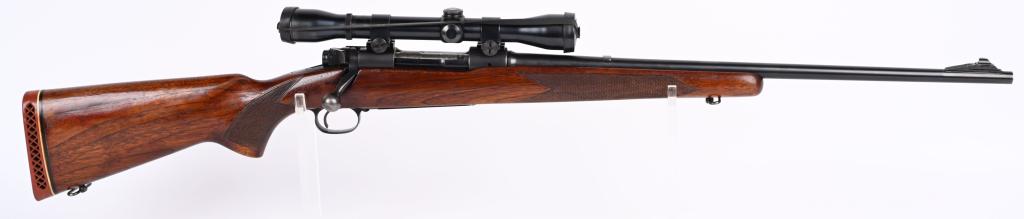 PRE 64 WINCHESTER MODEL 70 FEATHERWEIGHT RIFLE: SERIAL 244887. BARREL 22". CALIBER .308. MADE IN 1953. Etched bolt serial number appears to be matching but few numbers not totally readable. Rear sight slot has filler with standard ramp front sight