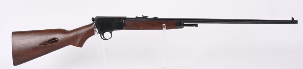 TAURUS MODEL 63 .22 RIFLE (COPY OF 63 WIN): SERIAL NUMBER XD7692 BARREL 23" CALIBER .22 LONG RIFLE MANUFACTURED TARUS INTL, Blue finished with varnish walnut 2 piece stocks. Tube fed semi automatic rifle as a direct copy of the Winchester model