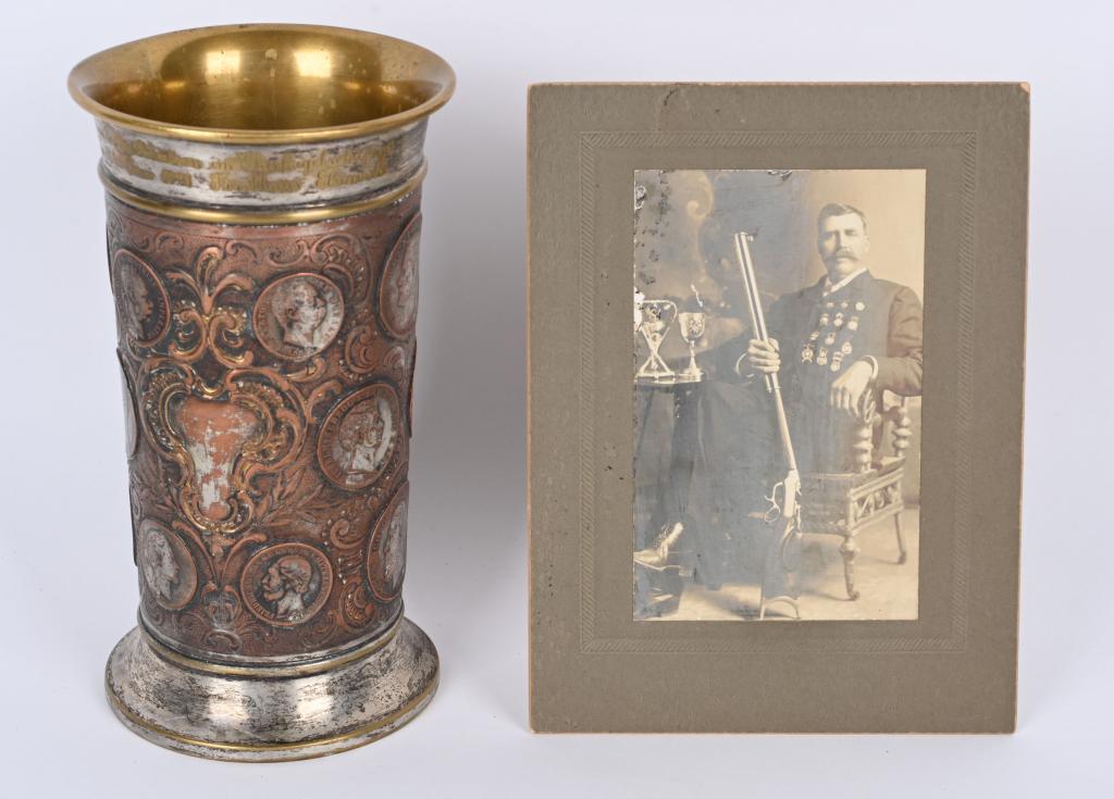 1891 DATED SCHUTZENFEST SHOOTING TROPHY CUP PHOTO: a