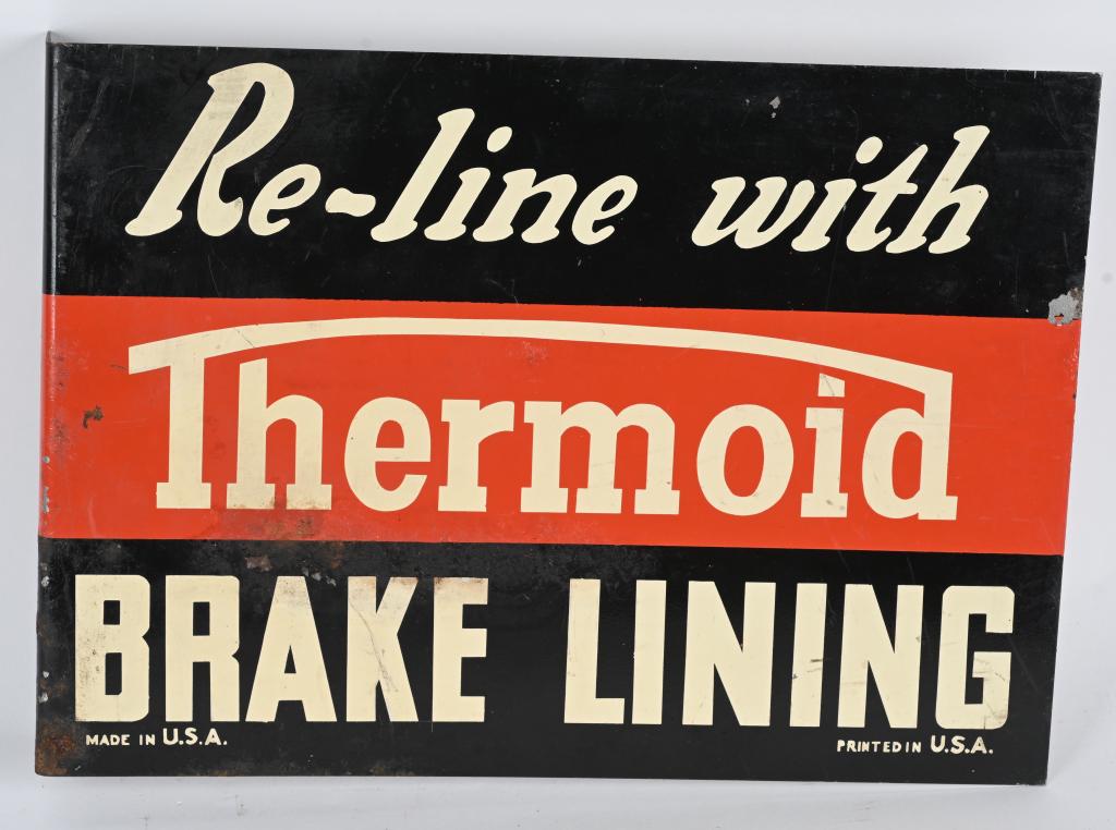 THERMOID BRAKE LINING DS TIN FLANGE SIGN (1 of 3)
