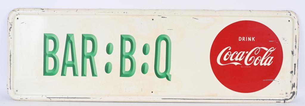 DRINK COCA COLA BAR:B:Q TIN SIGN (1 of 2)