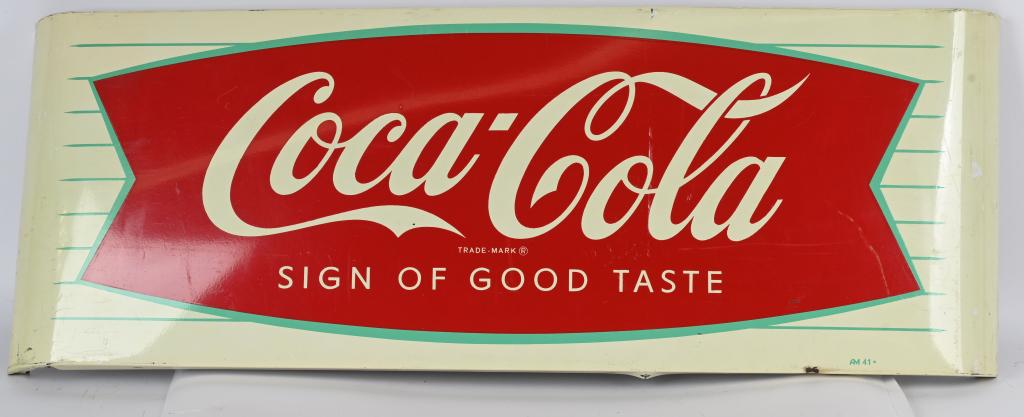 COCA COLA SIGN OF GOOD TASTE TIN SLED SIGN (1 of 3)