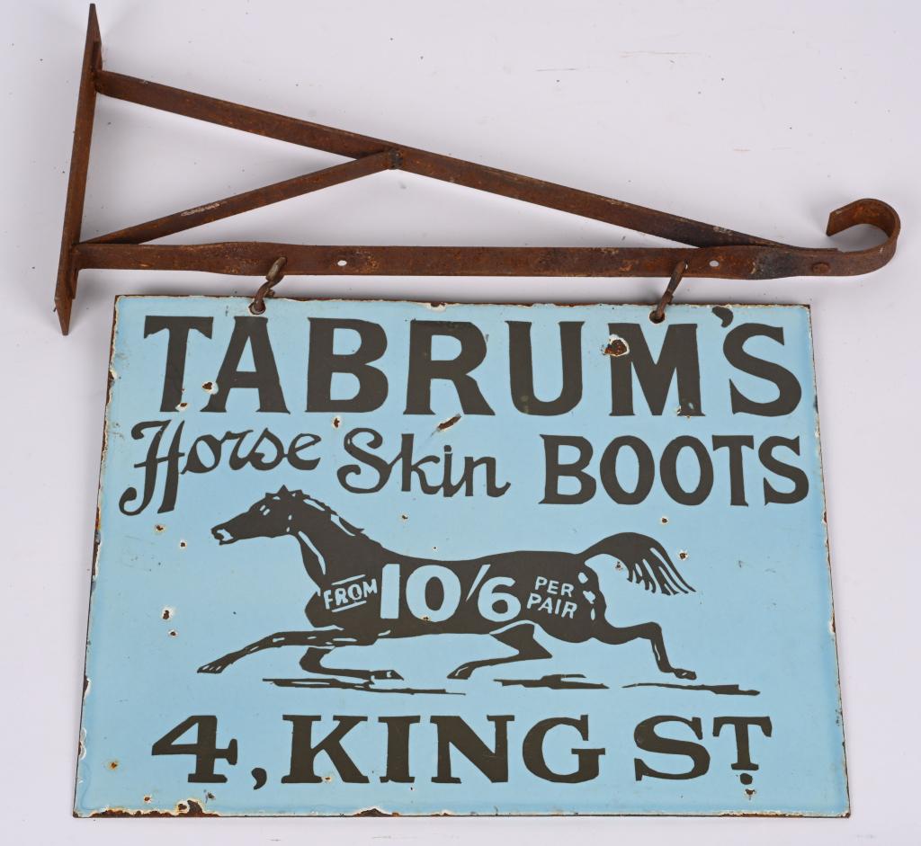TABRUMS HORSE KING BOOTS DS PORCELAIN SIGN (1 of 2)