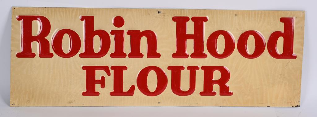 ROBIN HOOD FLOUR EMBOSSED TIN SIGN (1 of 2)