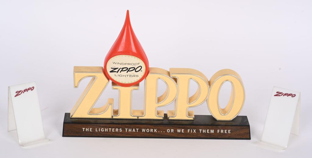 VINTAGE ZIPPO LIGHTER COUNTER SIGN (1 of 2)