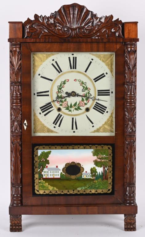 JEROMES & DARROW FEDERAL CARVED SHELF CLOCK (1 of 6)