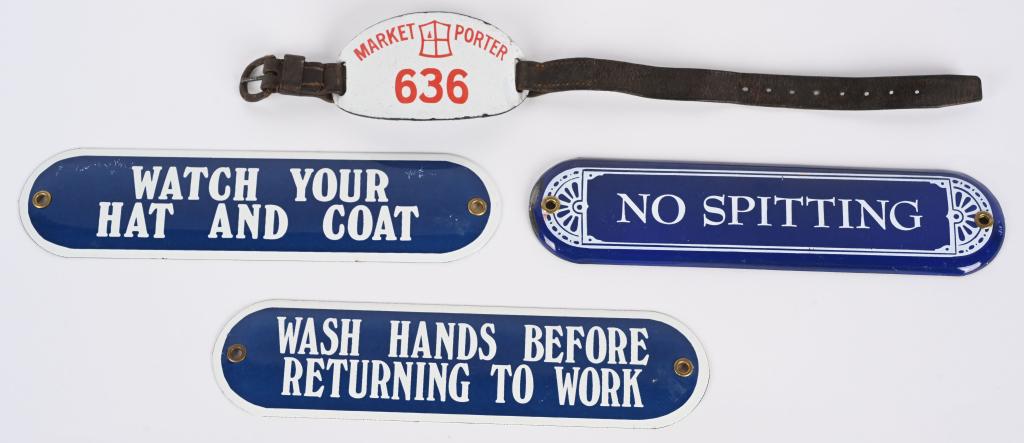 3- PORCELAIN SIGNS & BADGE (1 of 2)