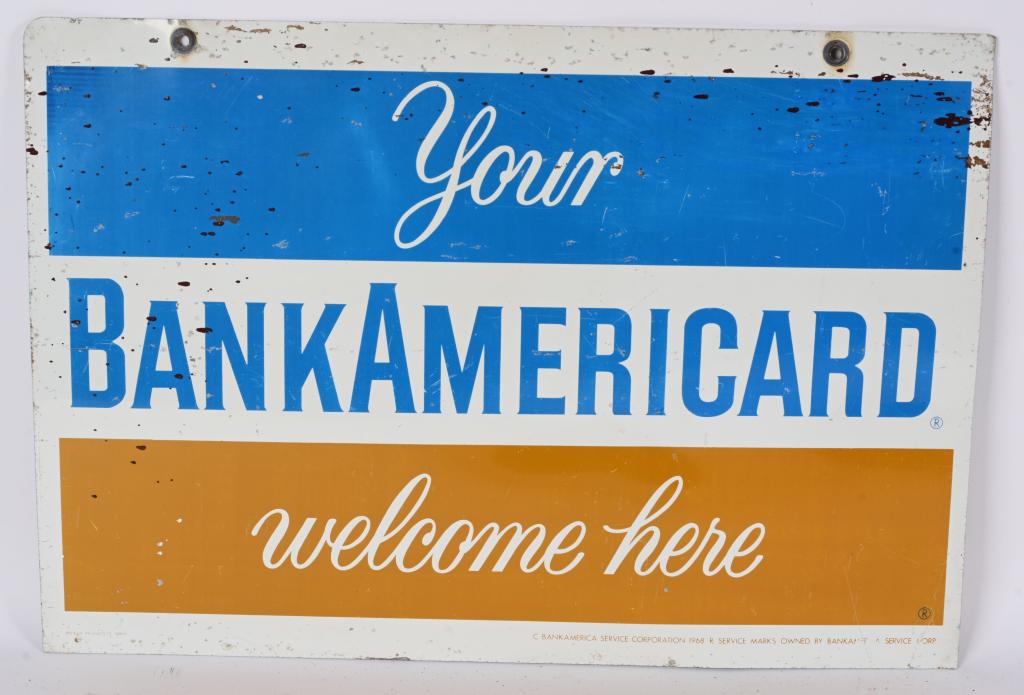 BANKAMERICA CARD DS TIN SIGN (1 of 2)