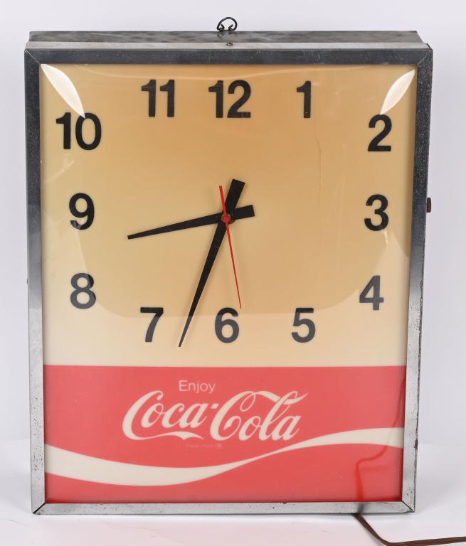 COCA COLA LIGHTUP SQUARE BUBBLE CLOCK (1 of 2)