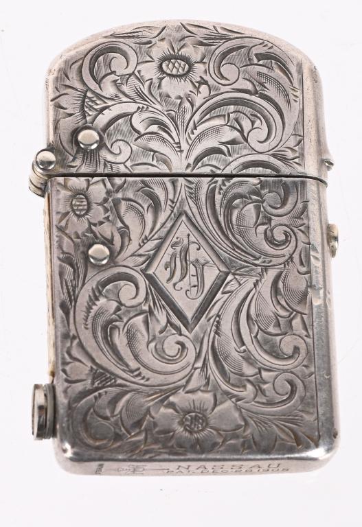 RARE NASSAU STERLING SILVER LIGHTER Pat 1905 (1 of 5)
