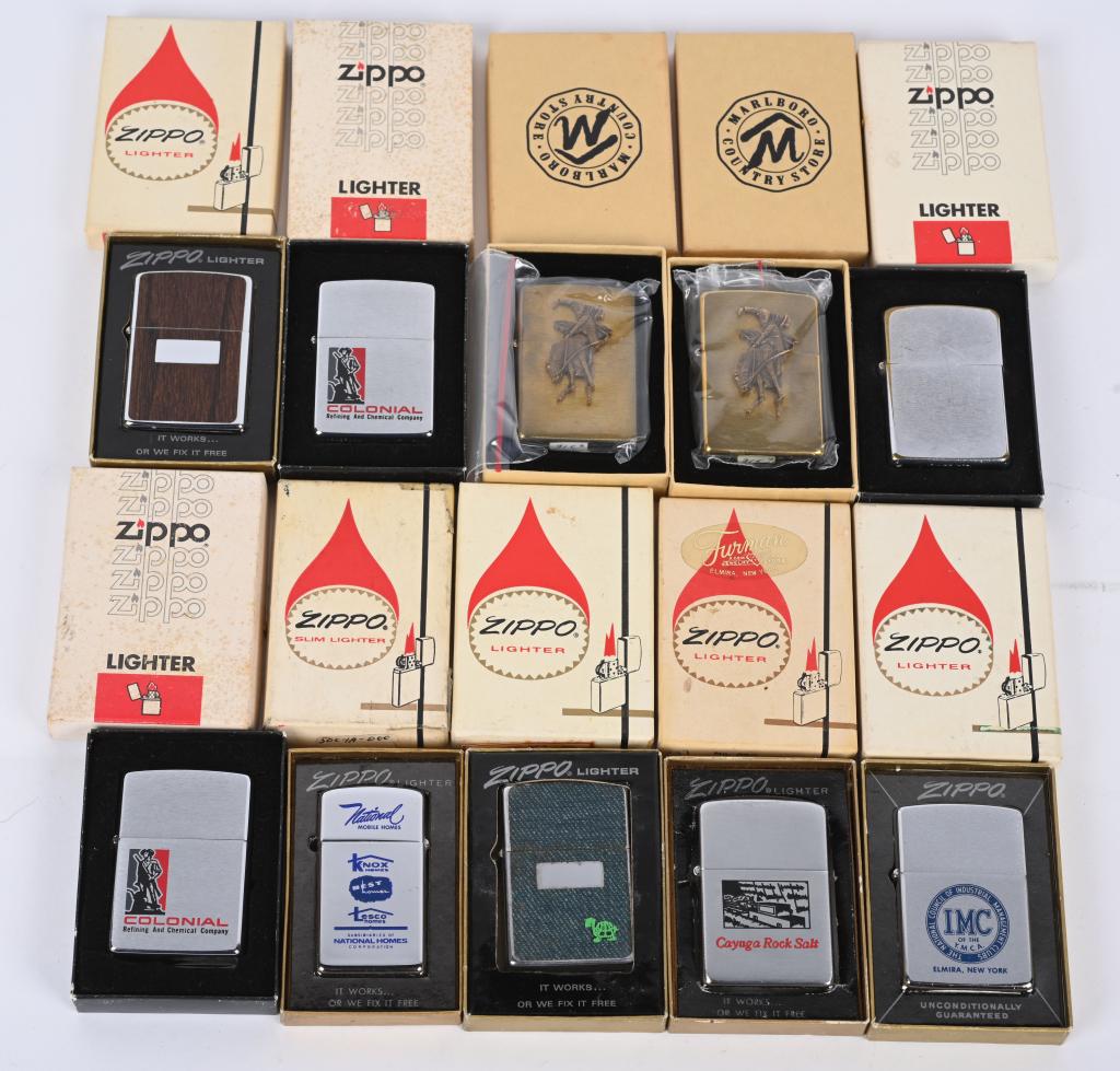 10- ZIPPO CIGARETTE LIGHTERS w/ BOXES (1 of 3)