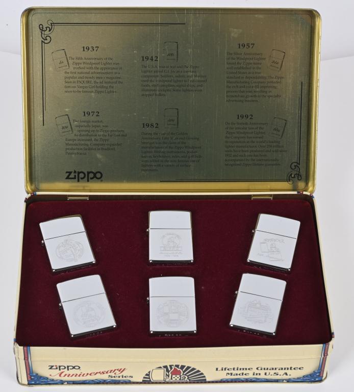 ZIPPO ANNIV. SERIES 1932-92 LIGHTER SET w/ TIN (1 of 3)