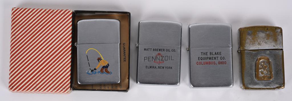 4- ZIPPO AVERTISING LIGHTERS Pat. 2032695 (1 of 2)