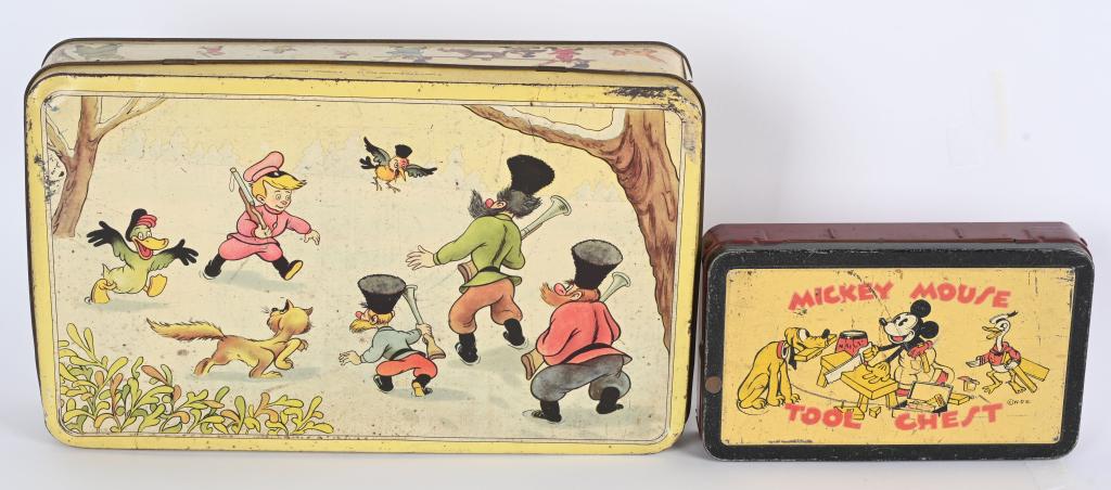2-WALT DISNEY TINS, MICKEY MOUSE & PETER and WOLF (1 of 7)