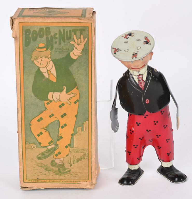 STRAUSS TIN WINDUP BOOB McNUTT w/ BOX (1 of 10)