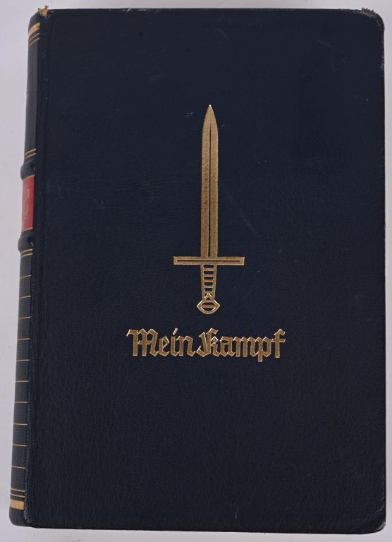 WWII NAZI HITLER'S MEIN KAMPF 1939 JUBILEE EDITION: A scarce presentation copy of Adolf Hitler's autobiography and political manifest. Published in 1939 by Central Publishing House of the NSDAP, Franz Eher, Nachf. in Munich, Germany. In recognition of 
