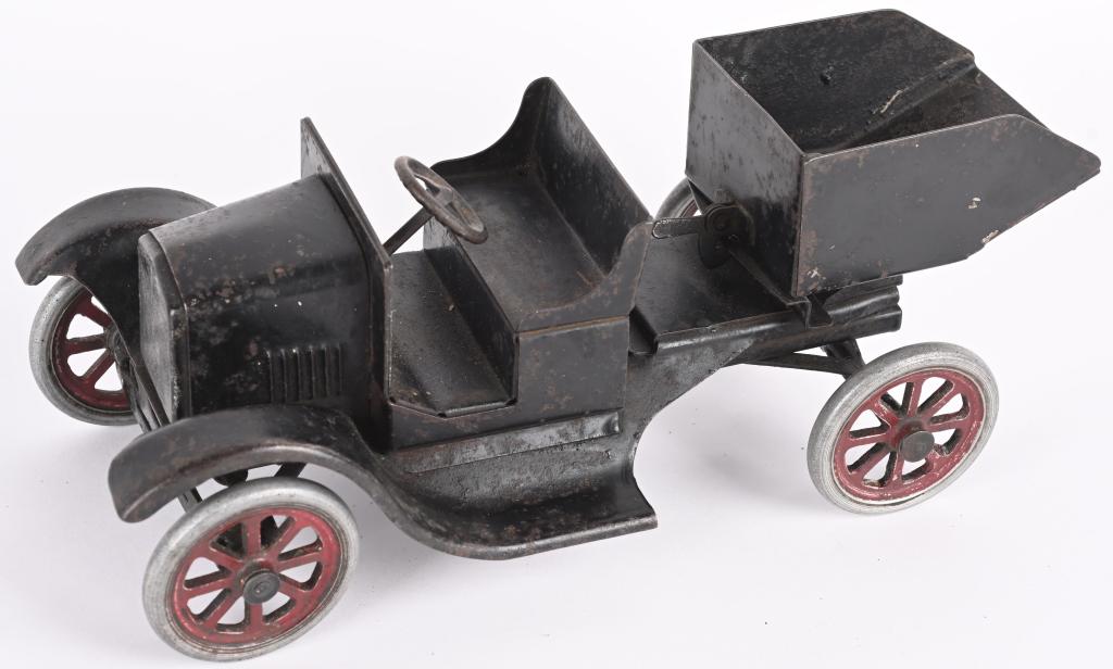 BUDDY L FLIVVR PEANUT DUMP TRUCK: All original with some wear. 11" Very Good