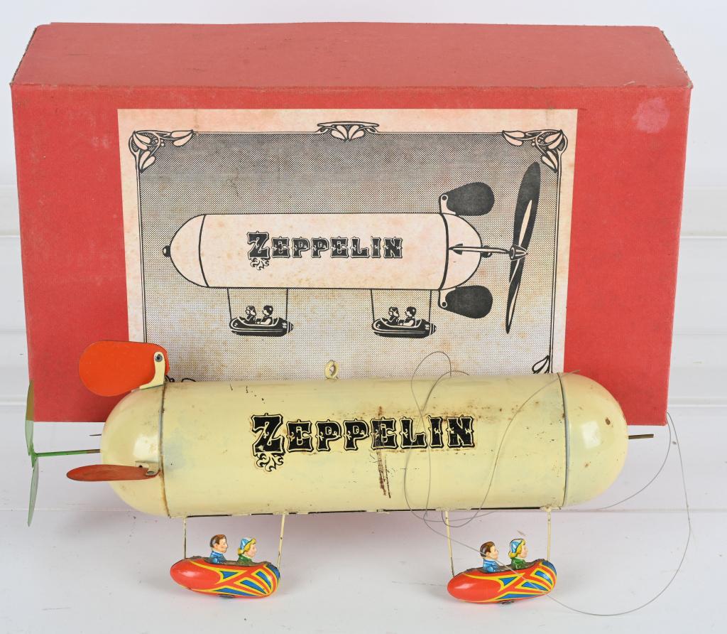 GERMAN TIN ZEPPELIN w/ BOX: All original Tin Zeppelin made in W Germany. Boxed 13" Excellent