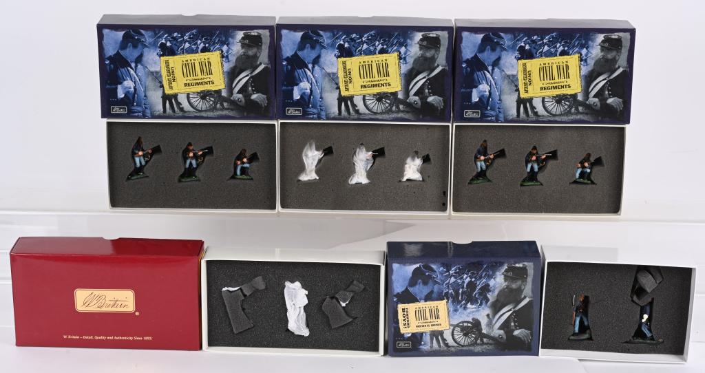 5- BRITAINS CIVIL WAR SETS: Includes #00278 Brothers vs Brothers, #17743 Union Infantry in Frock Coats, and 3 #17429 Union Dismounted Cavalry. All New Old Stock Boxed