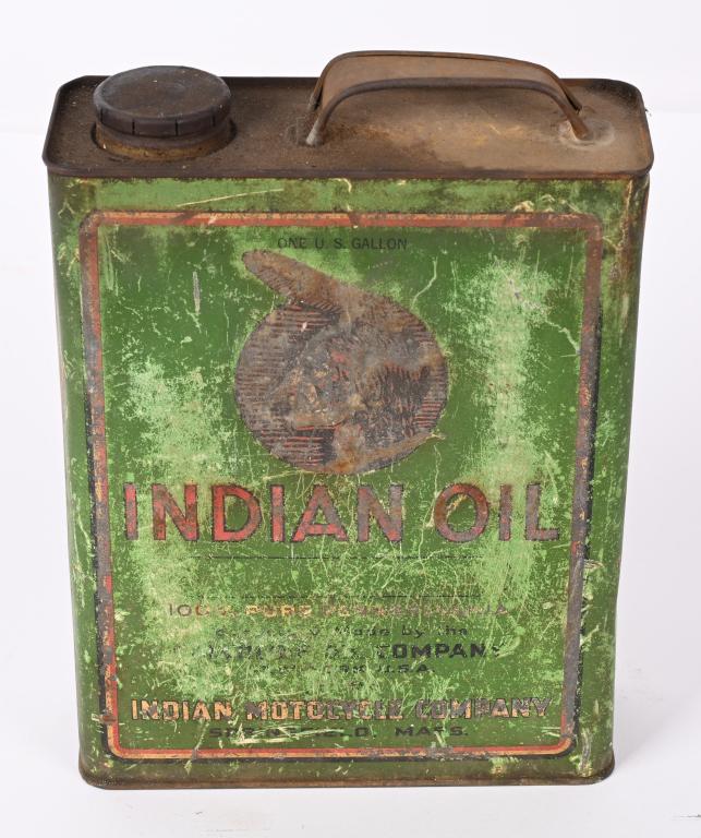 Indian Motorcycle Oil One-Gallon Metal Can (1 of 4)