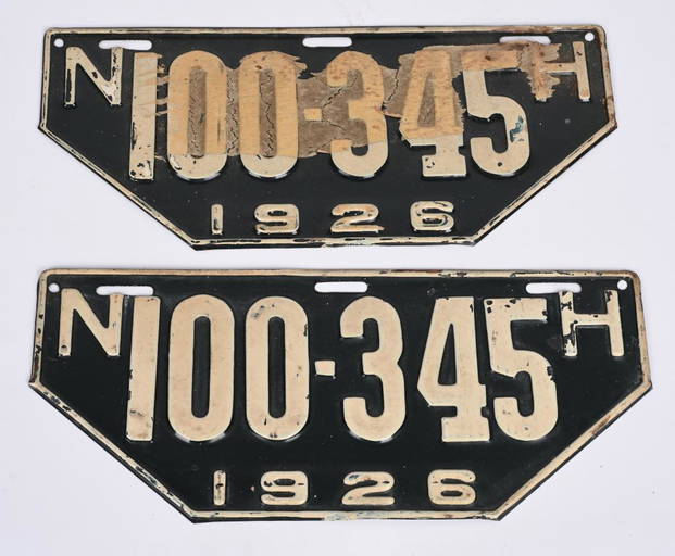 1926 New Hampshire Metal Embossed License Plates (0089) on Oct 15