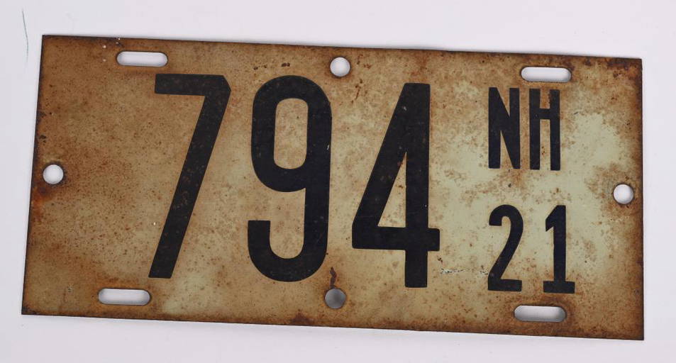 1921 New Hampshire Motorcycle Metal License Plate Oct 15, 2022