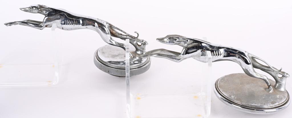 2- 1930s LINCOLN GREYHOUND MASCOT HOOD ORNAMENTS (1 of 5)