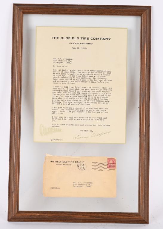 Signed Letter from Barney Oldfield Framed (1 of 5)
