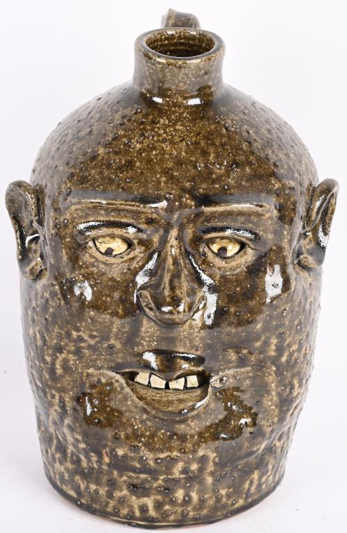 DAVID MEADERS STONEWARE FACE JUG (1 of 6)