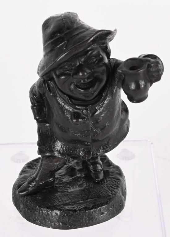 FIGURAL BRONZE MAN WITH TANKARD MATCH HOLDER (1 of 5)