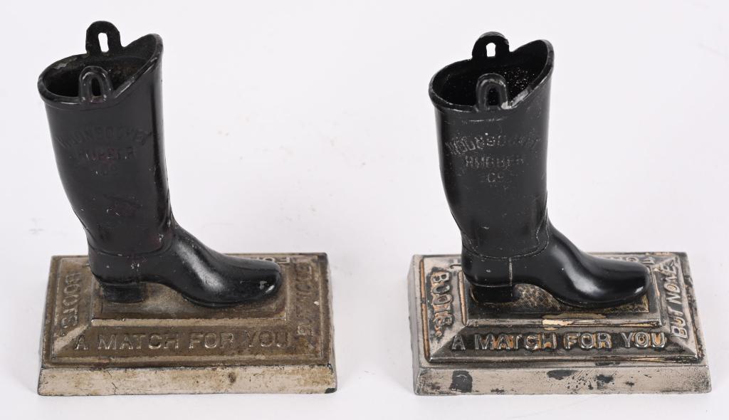 2- WOONSOCKET BOOTS ADVERTISING MATCH HOLDERS (1 of 4)
