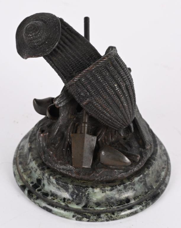 FIGUARL BRONZE ON MARBLE BASE MATCH HOLDER (1 of 5)