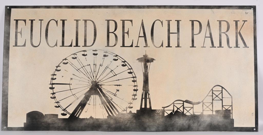 EUCLID BEACH PARK PAINTED TIN SIGN (1 of 2)
