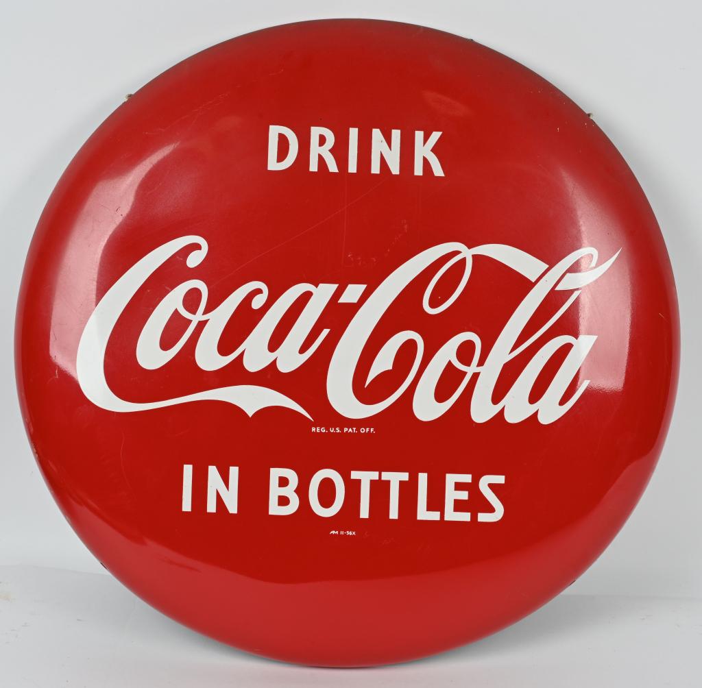 BEAUTIFUL RED & WHITE COCA-COLA BUTTON SIGN (1 of 3)