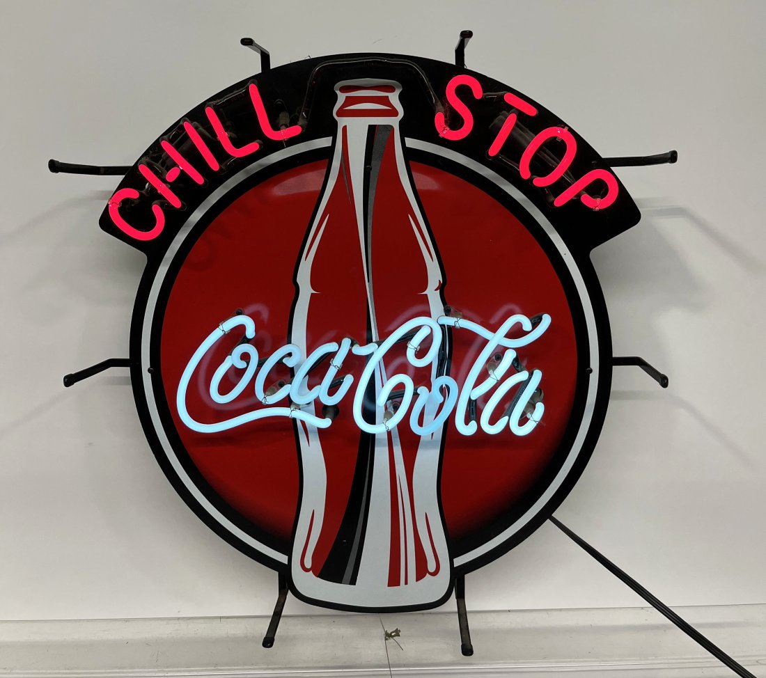 NEON COCA-COLA “CHILL-STOP” SIGN (1 of 2)