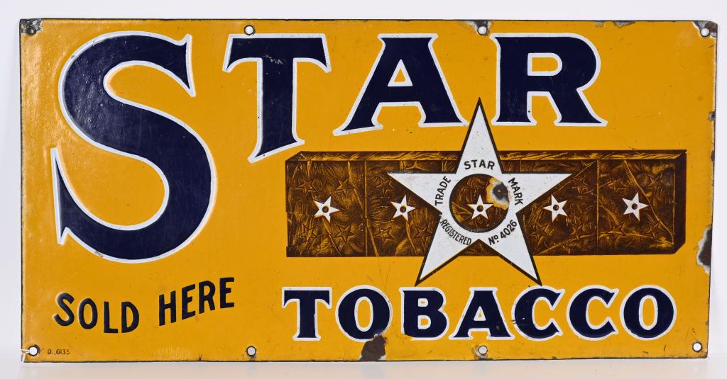 STAR TOBACCO PORCELAIN SIGN (1 of 2)