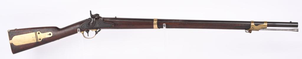 CLASSIC MODEL 1841 US "MISSISSIPPI RIFLE": Lock stamped Harpers Ferry 1855 with Eagle and US. These were made from 1846-1855 ( the last year this model was made). It can also be considered that there were many of these rifles stored at the ars