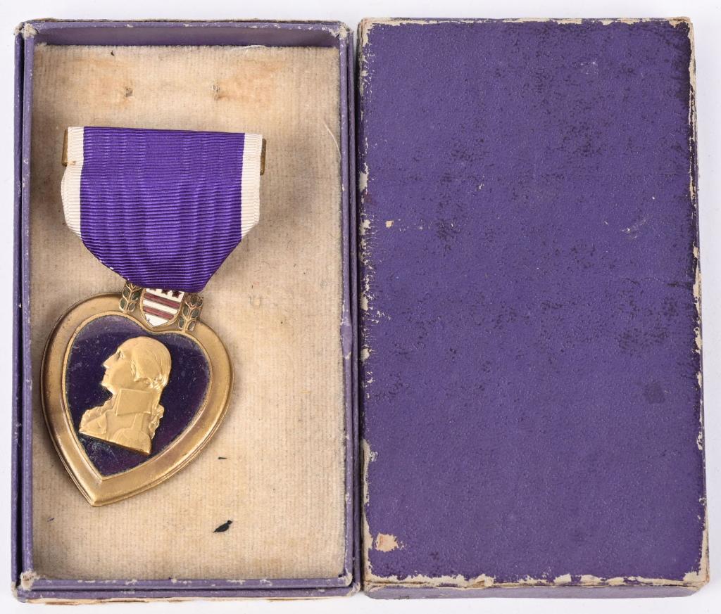 WWI CASED NAMED PURPLE HEART BY BB&B WW1: Cased Purple Heart by BB&B that is named to the reverse Edward C. Brooks. The Purple Heart is also numbered 21866 and in excellent condition. He was attached to the 119th Infantry of the 30th Division
