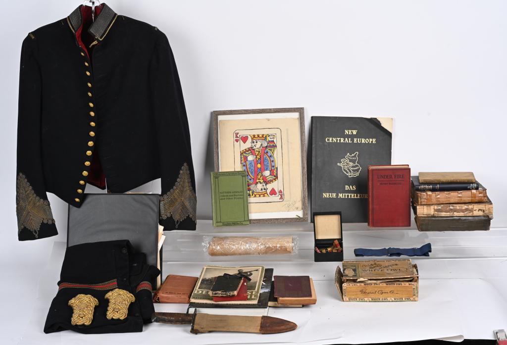 MARINE CORPS OFFICER ARCHIVE MEDALS SWORD DOCS: Large lot of military items from the family of USMC Major Claude A. Phillips and Grandfather of John Phillips (Momma's & Pappa's Band) and Great Grandfather of Machenzie Phllips (actress). Uniform gro