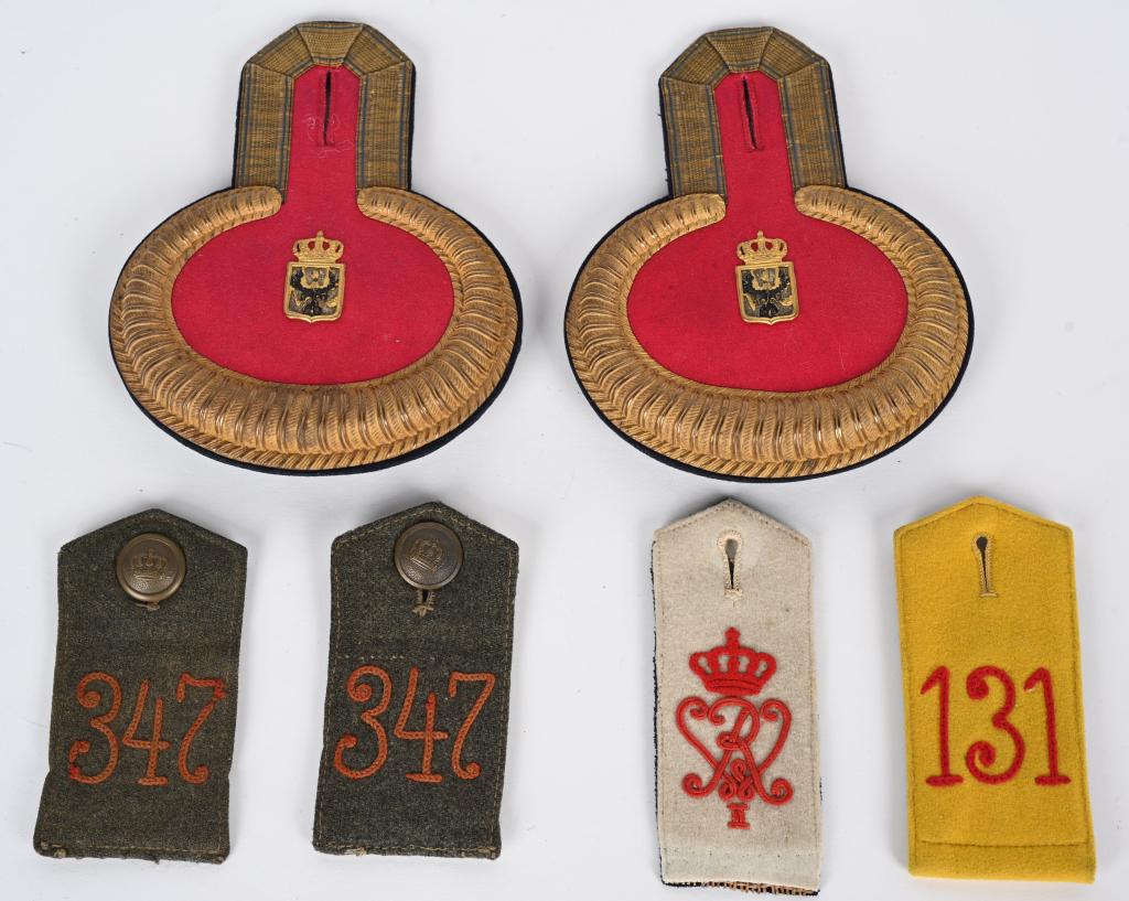 WWI IMPERIAL GERMAN SHOULDER BOARD INSIGNIA WW1: Imperial German Insignia lot to include 1) 347th Infantry Enlisted Shoulder Boards. Very attractive matched set. 2) Nr. 110 (2 Badisches) Grenadier Regiment "Kaiser Wilhelm I" - 110th (2nd Baden) Gren