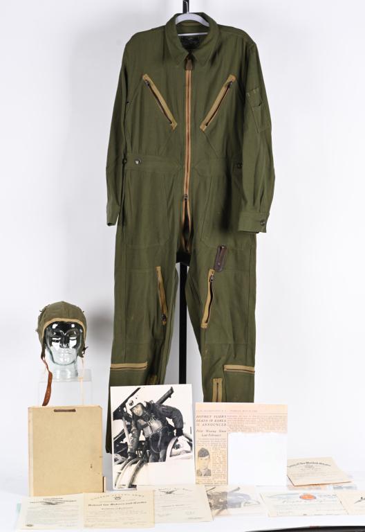 KOREAN WAR KIA PILOT GROUPING 68TH PURSUIT SQ: Grouping belonging to a pilot who was killed in action in Korea immediately after shooting down a Russian Mig. The Officer's name was First Lt. Richard Dean Cunningham of Washington DC and was a membe
