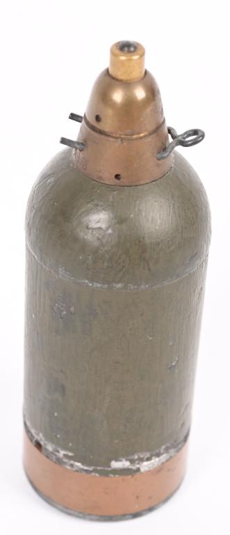 WWII JAPANESE TYPE 89 KNEE MORTAR ROUND INERT WW2: INERT WWII Japanese Type 89 "Knee" mortar round. Very nice condition with the original paint and all matching numbered parts. Background The Japanese Army, noting that grenades were short-ranged weapo