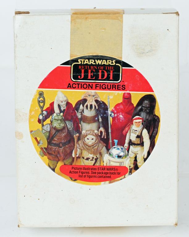 STAR WARS RTOJ 8 PACK #71440 MIB: Star Wars Return of the Jedi Catalog Mailer 8 Pack #71440. Set includes Gamorrean Guard, Klaatu, Squid Head, Rees Yees, Biker Scout, Emperors Royal Guard, Bib Fortuna, and Weequay. All sealed in the B