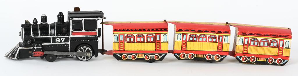 MARX PROTOTYPE ELECTRIC TRAIN: Marx Prototype electric Train with 3 Cars. Nice hand painted details. 19"
