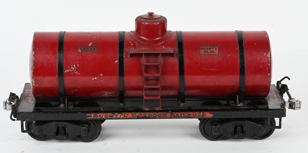 BUDDY L OUTDOOR RAILROAD RED TANK CAR: Buddy L Outdoor Railroad Red Tank Car. All original with nice paint and decals. 20" Excellent