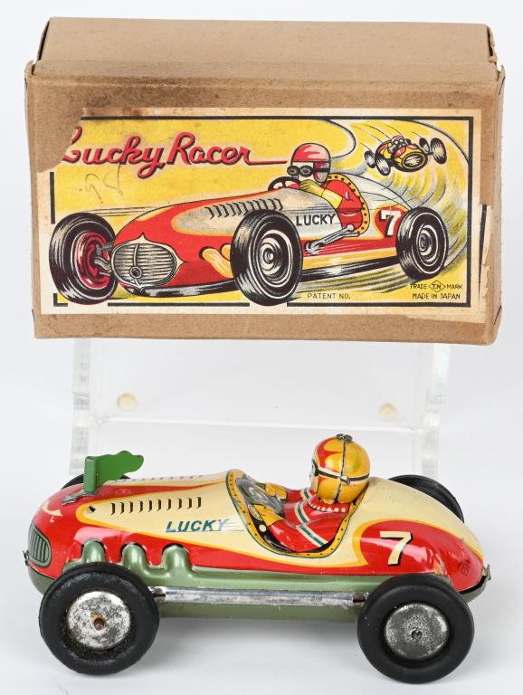 JAPAN TIN FRICTION LUCKY RACER #7 w/ BOX (1 of 9)