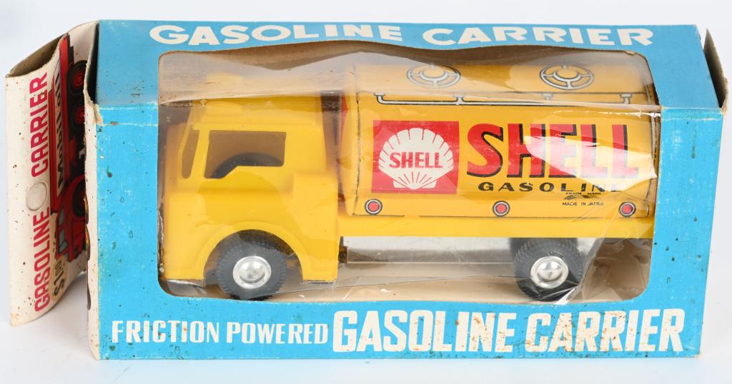 JAPAN TIN FRICTION SHELL GASOLINE TRUCK w/ BOX (1 of 2)