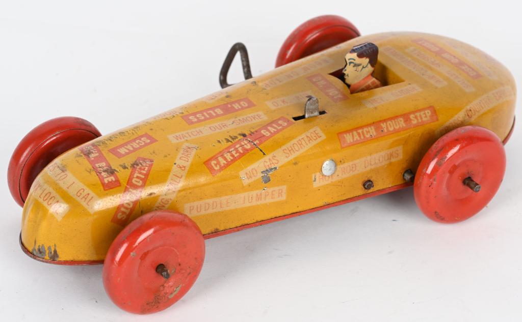BUDWILL TIN WINDUP COMICAL CAR (1 of 5)