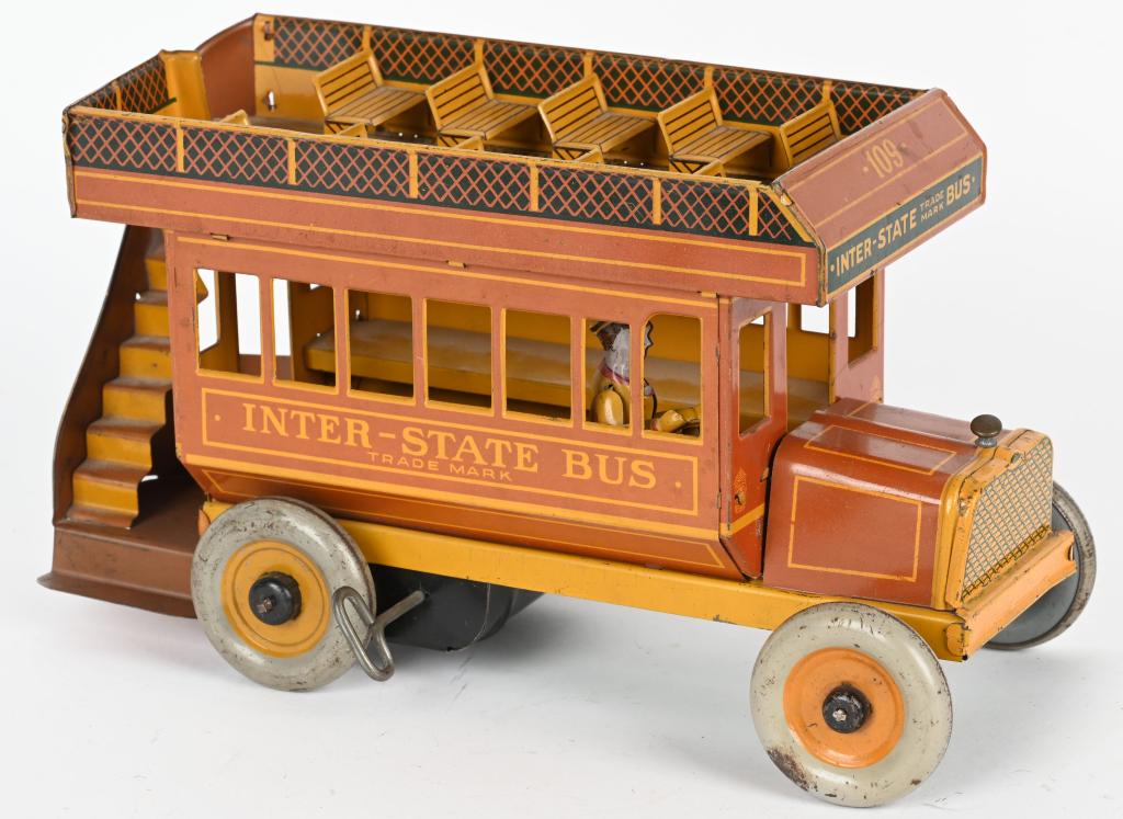 STRAUSS TIN WINDUP INTER-STATE BUS (BROWN) (1 of 6)