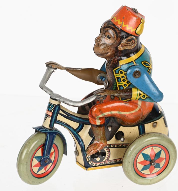 ARNOLD TIN WINDUP MONKEY ON TRIKE (1 of 5)